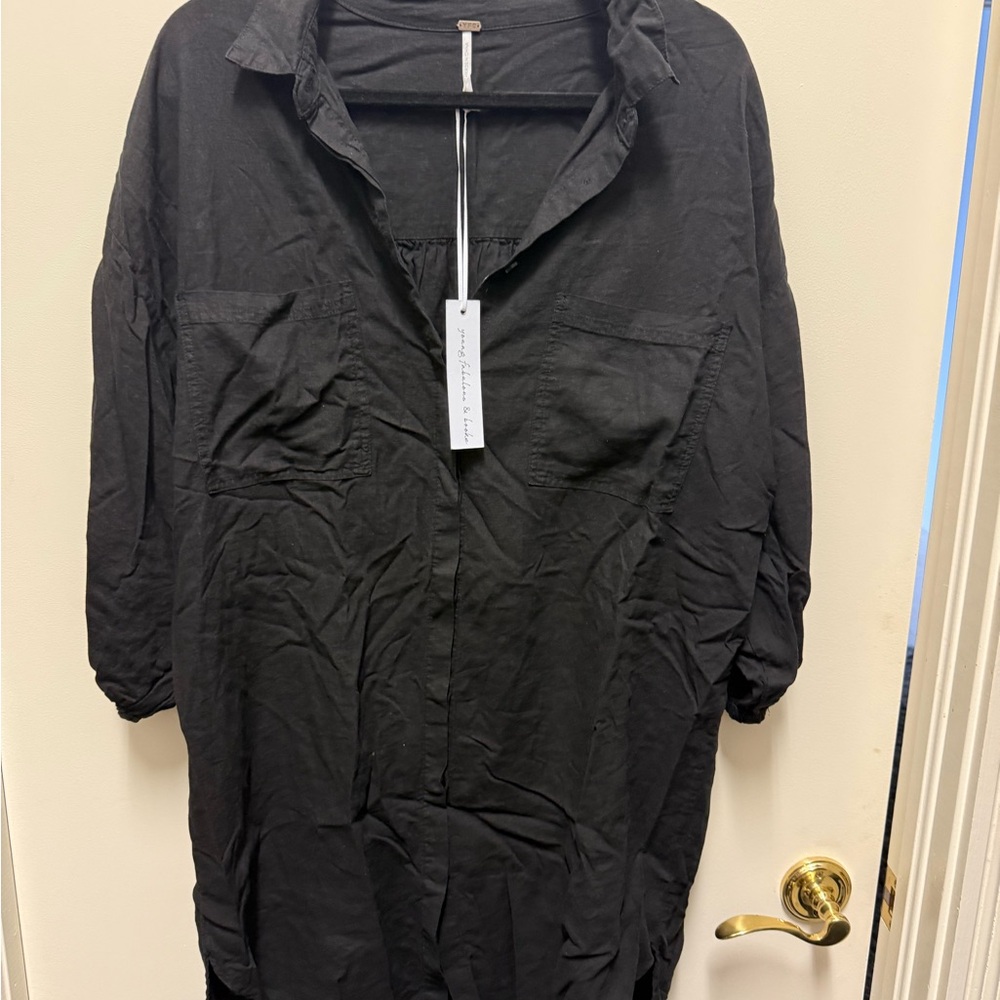 Young Fabulous & Broke Black Casual Button Down Shirt